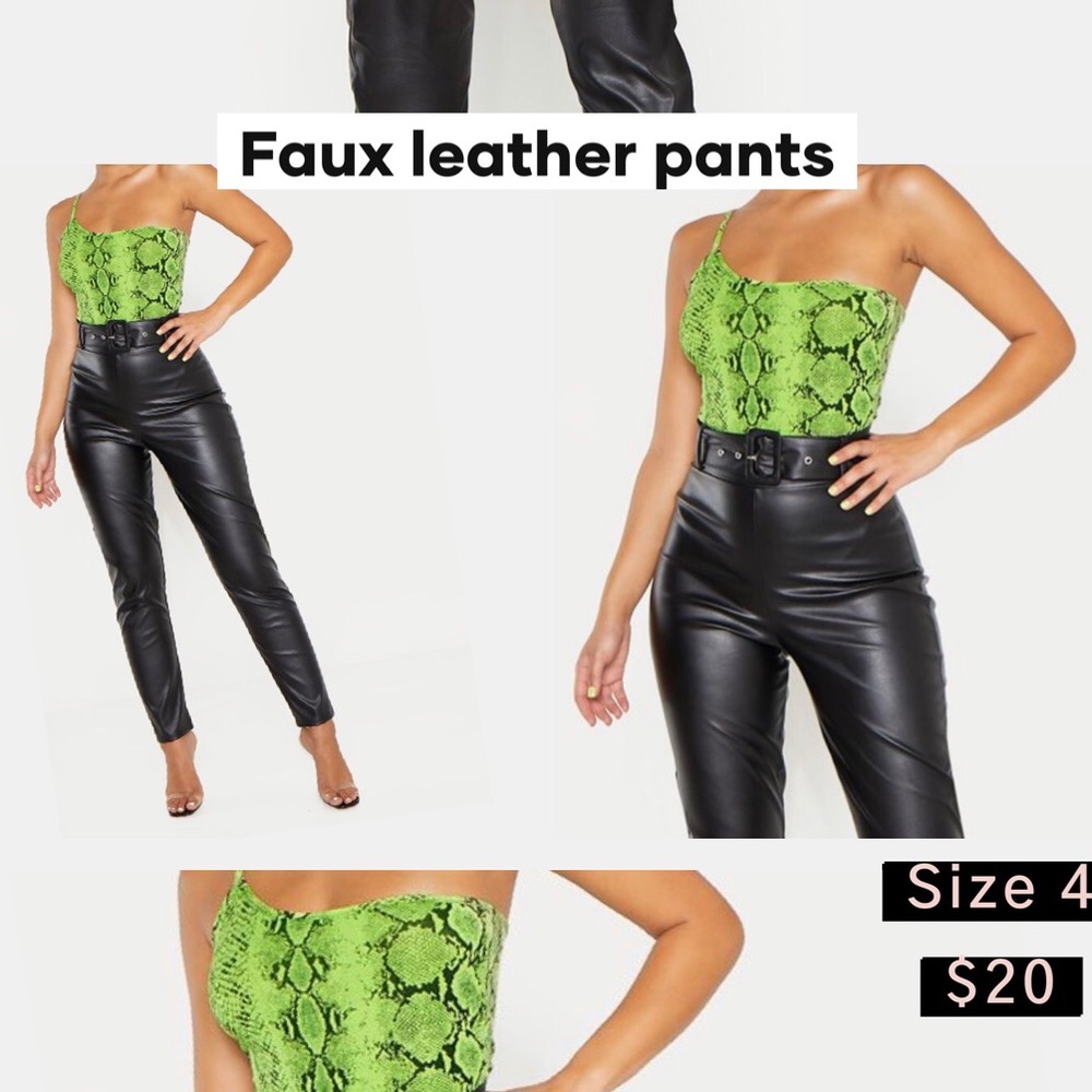 Faux leather pants